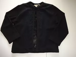 Vintage Park-Storyk New York P.S. Boutique Black Beaded Sweater S M Lined - Picture 1 of 7