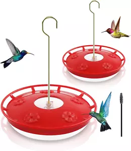 2 Pack 16 OZ Hummingbird Feeders for Outdoor 5 Feeder Ports Ant Bee Proof Lea... - Picture 1 of 1