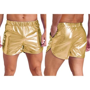 Mens Shiny Metallic Booty Shorts Hot Pants Nightwear Club Disco Rave Partywear - Picture 1 of 41