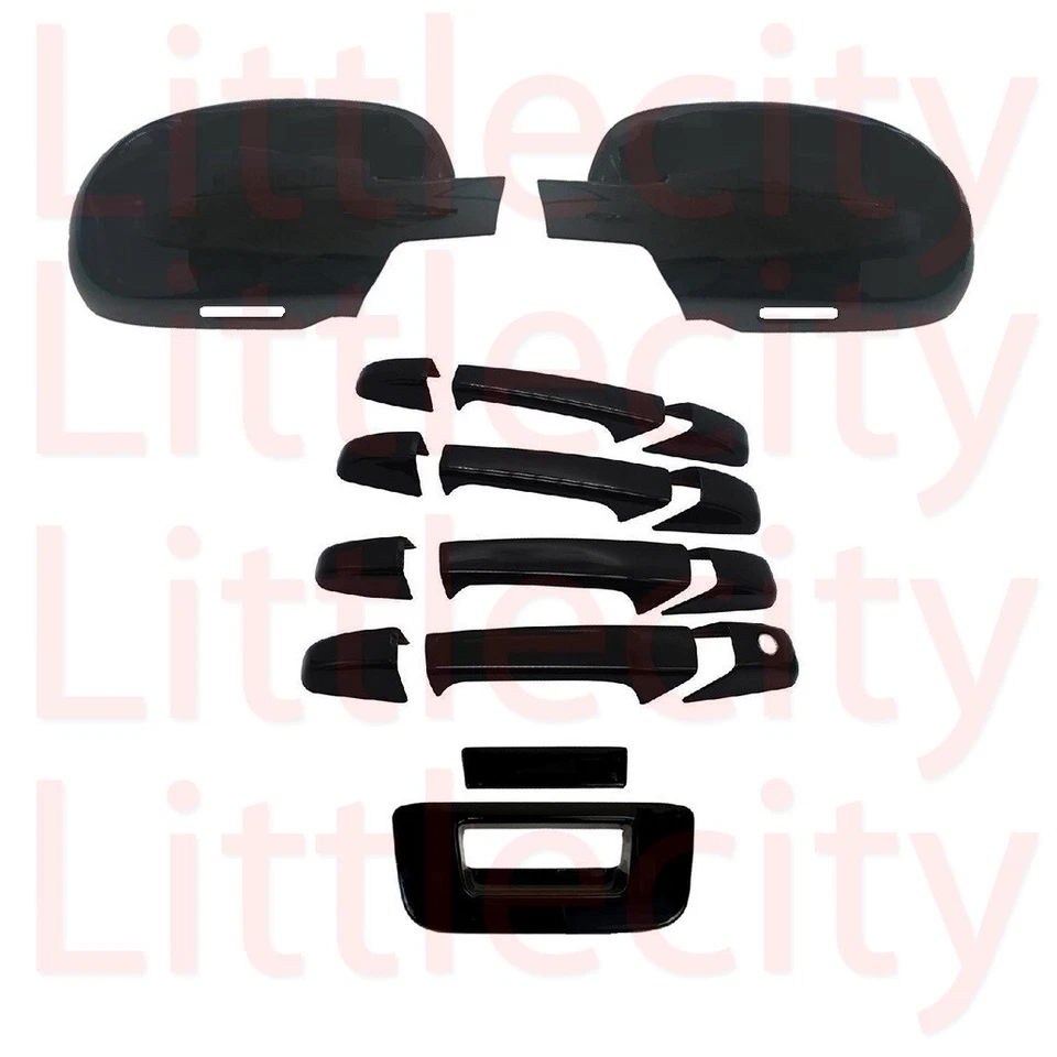 Espejo de cubierta negro para Silverado+Sierra 07-10 11 12 13 + 4 manijas + portón trasero sin llave Foto 1 de 1