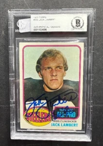 Autographed 1976 Topps Jack Lambert Steelers Rookie Card #220 Beckett Slabbed - Picture 1 of 1