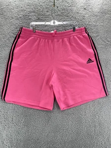 Adidas Men's IC6292 Size 2XL Pulse Magenta Pink Black Fleece Running Shorts - Picture 1 of 8