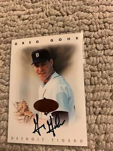 Greg Gohr Bronze Autograph 1996 Leaf Donruss Signature Baseball Card Cb8 - Picture 1 of 3