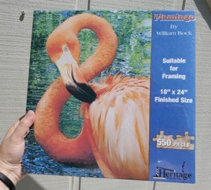 WILLIAM BOCK FLAMINGO 550 PIECE HERITAGE PUZZLE INC 2011 - Picture 1 of 7