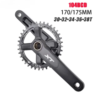 104BCD MTB Bike Crankset Crank 170/175mm Wide Narrow Chainring 32T 34T 36T 38T - Picture 1 of 36