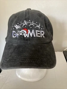 Gamer Santa Trineo Reno Gris Bordado Algodón Lavado Gorra Gorra de Béisbol Correa - Imagen 1 de 6