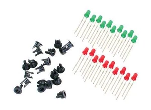Peco 10 Red + 10 Green .125in LEDs Including Mounting Hardware pkg(20) PL-30 - Picture 1 of 1