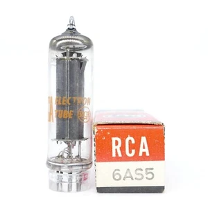 One Excellent RCA 6AS5 Tube NOS NIB Black Plates GM[%]: 111 AMPLITREX - Picture 1 of 1