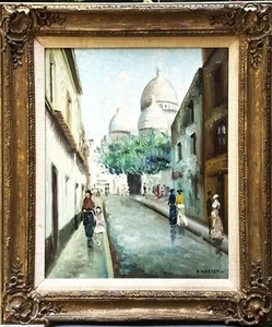 Andre Masset (French, 20C), VTG Original Textured O/C "Montmartre, Paris" Framed - Picture 1 of 14