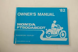 Honda Motorcycles FT500ASCOT Twin Owner's Manual (UB4-16/JSF6) 1981 1982 UC - Picture 1 of 10