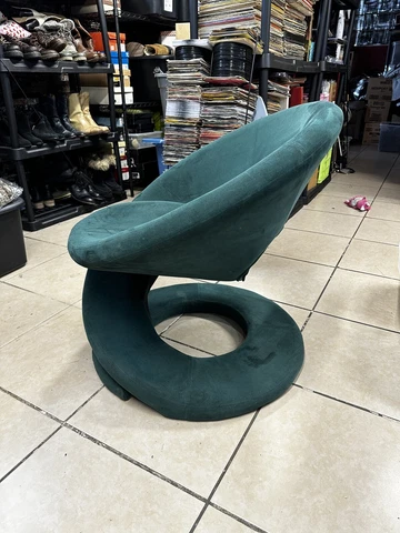 Rare Vintage 1989 Green Jaymar spiral ribbon chair Poly Blend Made In Canada Cover