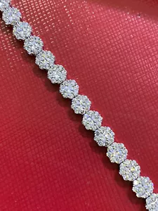 Bracciale tennis donna argento sterling 925 massiccio 7,5 pollici zirconi fantasia/z2 - Foto 1 di 4