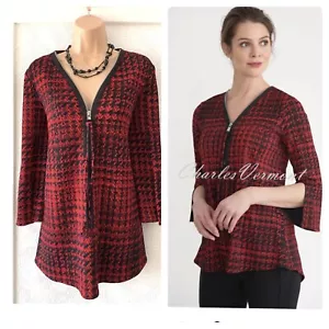 Joseph Ribkoff Black And Red Slit Back/Sleeve Tunic Top Size Uk 16 - Picture 1 of 18