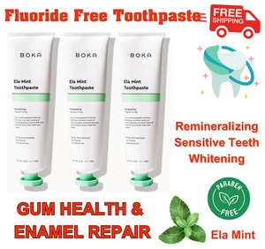 3 PACK Boka Fluoride Free Toothpaste - Nano Hydroxyapatite, Sensitive Mint, 4 oz - Picture 1 of 6