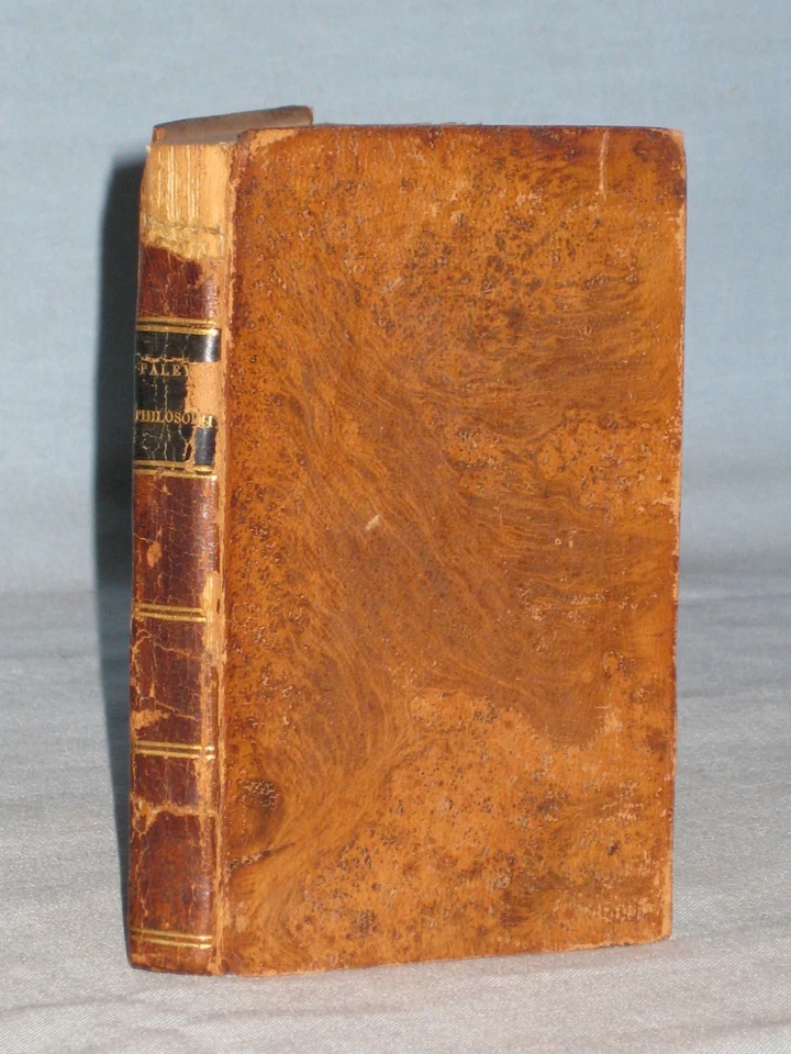 1828 BOOK PALEY'S MORAL PHILOSOPHY BY B. JUDD - image 1 of 4