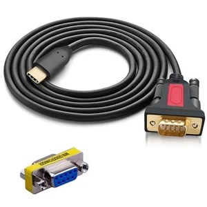 USB Type C to RS232 DB9 Serial(9-Pin) Converter Adapter Cable 5ft with a Male... - Picture 1 of 4
