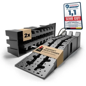 Auffahrrampe PKW - [2er Set] Rampe für Auto Wohnmobil SUV Hebebühne Autoheber - Bild 1 von 10