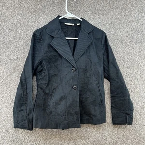 Coldwater Creek Women's Silk Blend Jacket Size 10 Black Long Sleeve Collared - Picture 1 of 11
