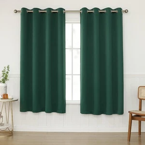 Cortinas oscuras verdes KEQIAOSUOCAI 52"W x 63"L (pack de 2), - Imagen 1 de 9
