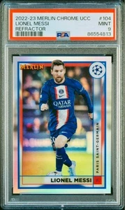 PSA 9 2022-23 Merlin Chrome UCC Lionel Messi Refractor #104 - Imagen 1 de 2