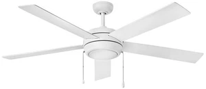 60" Hinkley Croft Chalk White Indoor Pull-Chain LED Ceiling Fan - Picture 1 of 1