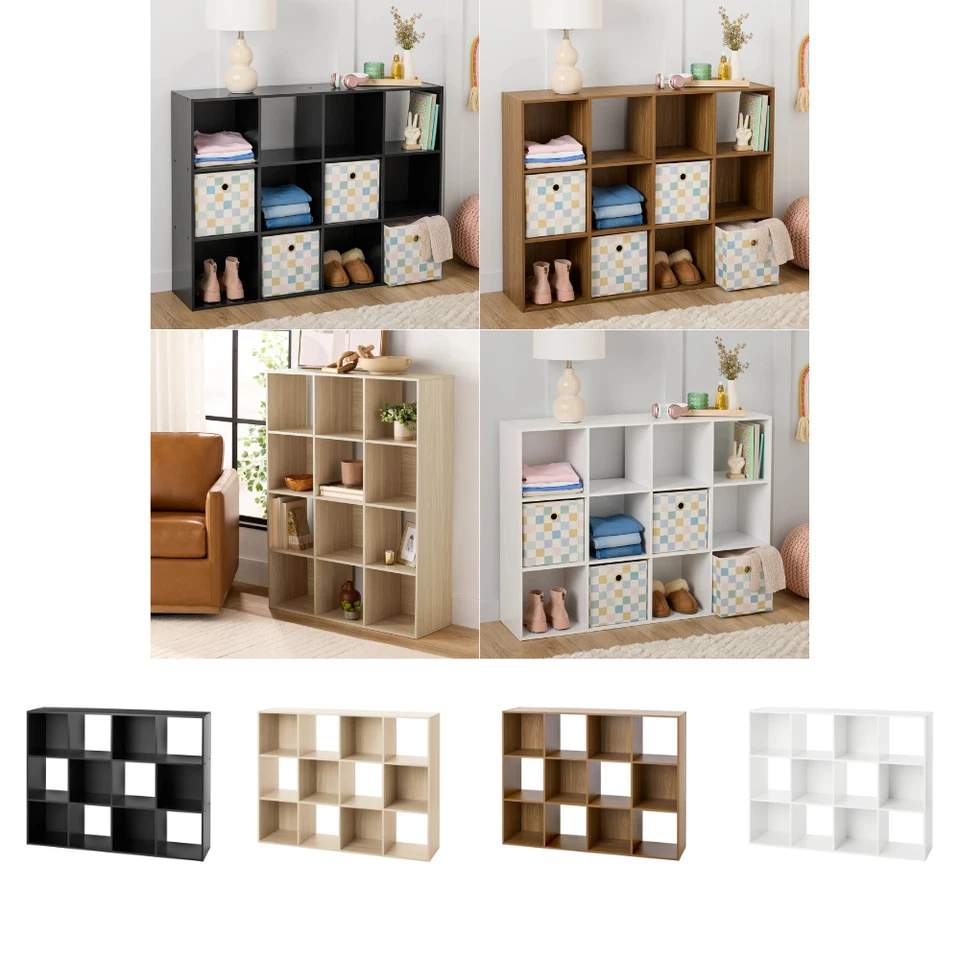 Mainstays современный органайзер для хранения 12 кубов, книжный шкаф, мебель для домашнего офиса - Изображение 1 из 1