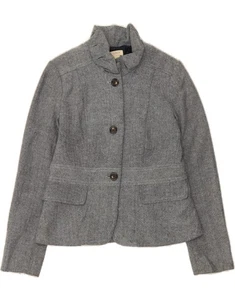 J. Crew Damen 3 Knöpfe Blazer Jacke US 6 mittelblau Fischgrätmuster Wolle BW04 - Bild 1 von 3