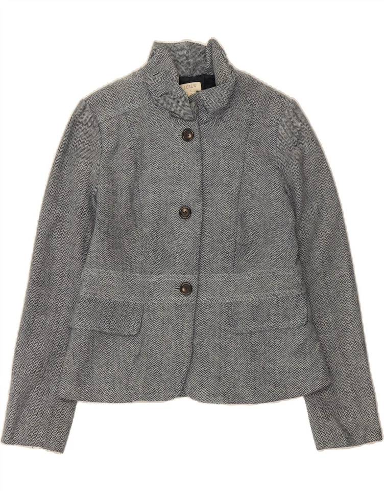 J. CREW Womens 3 Button Blazer Jacket US 6 Medium Blue Herringbone Wool BW04 - Image 1 of 3