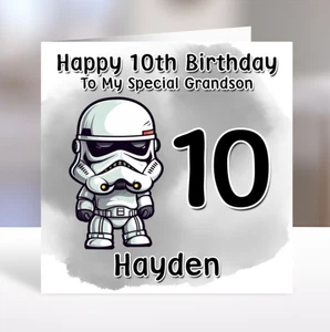 STORMTROOPERS Personalised Birthday Card - Star Wars Personalised Card - Yoda - Picture 1 of 2