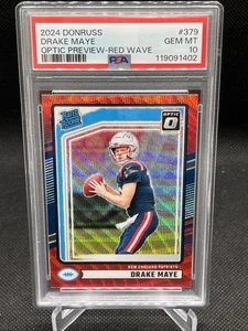 Donruss Optic Preview Drake Maye 2024 Clasificado Rookie Red Wave Prizm SP RC ¡PSA 10! - Imagen 1 de 2