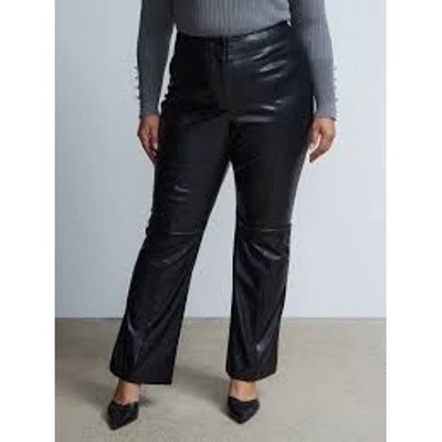 NY&C New York & Company Black Faux Leather Bootcut Pants Trousers Size 12 - Image 1 of 4