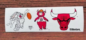 Chicago Bulls Bumper Sticker NBA Vintage 90’s Bugs Bunny Benny 1995 Venture - Picture 1 of 4