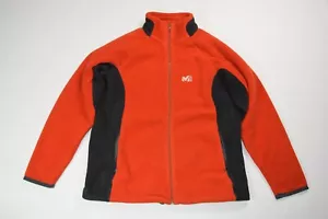 MILLET FLEECE ZIP JACKET ORANGE GRAY SIZE XL POLARTEC - Picture 1 of 8