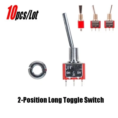 10Pcs 2-Position Long Toggle Switch For Wakera Flysky RadioLink AT9S Transmitter - Image 1 of 4
