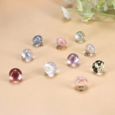 2x Glitter Crystal Resin Bead Buttons 10MM Accessories Decor for Cheongsam Dress - Image 1 of 4