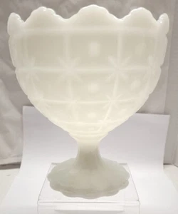 VINTAGE MILK GLASS NAPCO 1185 FOOTED COMPOTE PLANTER VASE Cleaveland Ohio U.S.A. - Picture 1 of 6