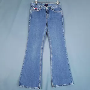 Tommy Hilfiger Jeans Juniors Denim Pants Mid Rise Bootcut Blue Size 7 - Picture 1 of 13
