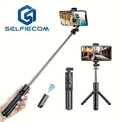 Soporte de trípode inalámbrico extensible para selfies Stick, rotación 360° para iPhone/Android Foto 1 de 4