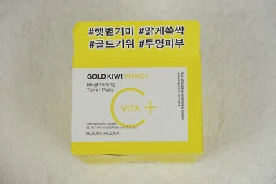 Almohadillas tónicas iluminadoras Holika Holika Gold Kiwi Vita C+ 140 ml (80 almohadillas) Foto 1 de 4