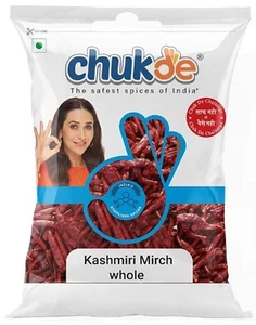 Kashmiri Lal Mirch Sabut, Chilli Stemless Whole Spices, Pure Natural 100gm - Picture 1 of 4