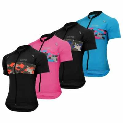 Mujer Ciclismo Jersey Manga Corta Media Jersey Bicicleta Top Camisa Hi Viz Cremallera Completa Foto 1 de 4