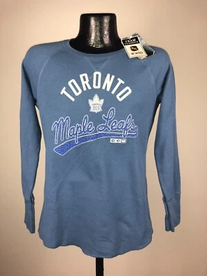 Women's Toronto Maple Leafs CCM Blue Script Waffle Long Sleeve Shirt NWT 2XL - Image 1 of 4