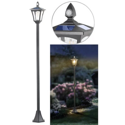 Solar-LED-Gartenlaterne, PIR-Sensor, Dämmerungssensor, 300 lm, 160 cm - Bild 1 von 4