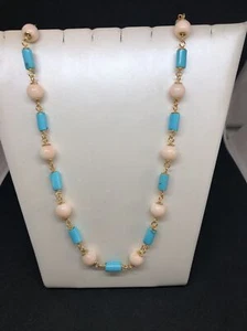 Collana Turchese Naturale E Corallo Rosa - Picture 1 of 3