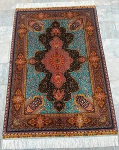 High Quality Floral Silk Rug Flatweave Home Décor Luxury Bedroom Rug 180x122 cm - Picture 1 of 10