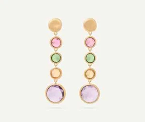 Marco Bicego Jaipur Color 18K Y/Gold Gemstone Drop Earrings OB901 MIX01 Y 02 - Picture 1 of 2