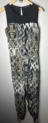 Gypsy 05 Global Village Python Snake Print 100% Silk Jumpsuit Size SMALL - Image 1 of 4