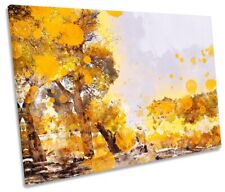 Yellow Landscape Forest Modern Print SINGLE CANVAS WALL ART Picture
