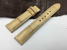 *READ* 18mm/16mm Genuine Crocodile Leather Watch Strap Band, Light Yellow