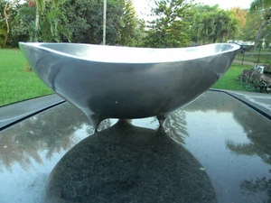 BRUCE FOX DESIGN LARGE FOOTED BOWL 13" DIAMETER 5" TALL FREE FORM ALUMINUM - Picture 1 of 10